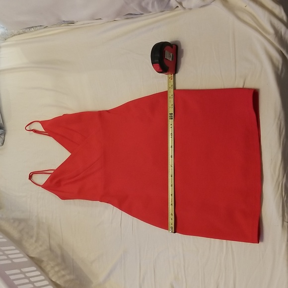 Lulu's dress XS orange-red, fully lined, adjustable straps, zipper in back - Picture 14 of 15